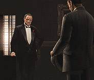 Escena del juego con la presencia de Vito Corleone.