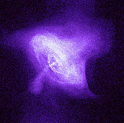 Imagen de rayos X de la pulsar de la Nebulosa del Cangrejo.